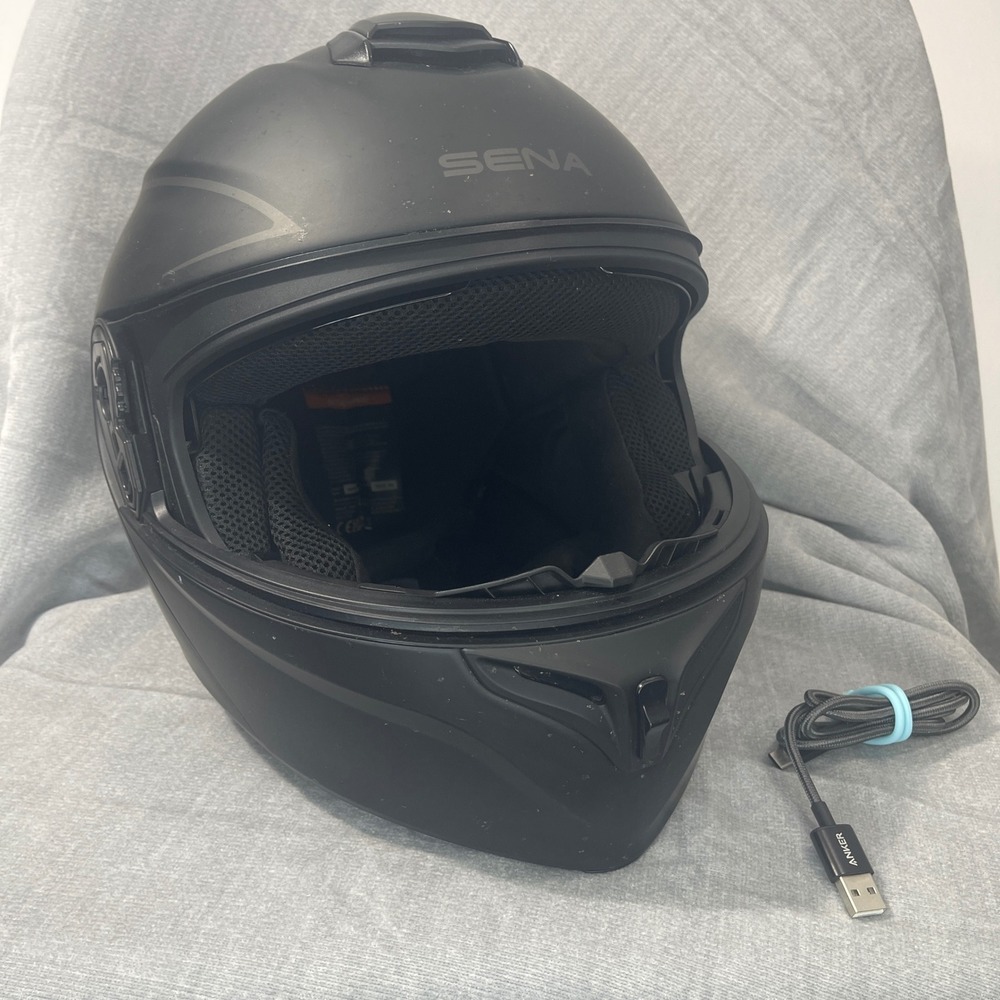 Sena Outrush R Modular Motorcycle Helmet XL Matte Black Bluetooth DOT Outrush-R